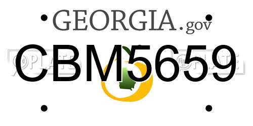 CBM5659 Georgia License Plate