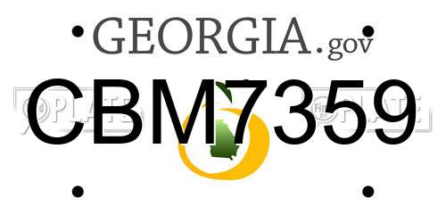 CBM7359 Georgia License Plate