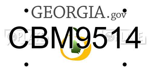CBM9514 Georgia License Plate