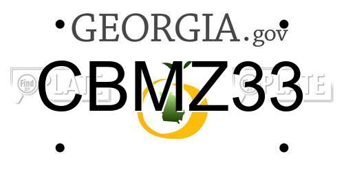 CBMZ33 Georgia License Plate
