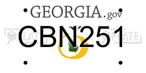 CBN251 Georgia License Plate