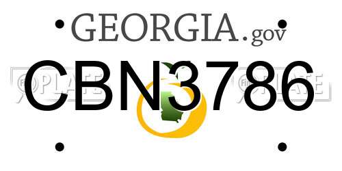 CBN3786 Georgia License Plate