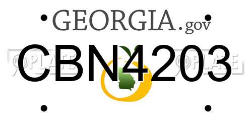 CBN4203 Georgia License Plate