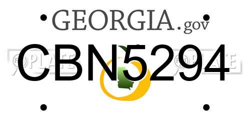 CBN5294 Georgia License Plate