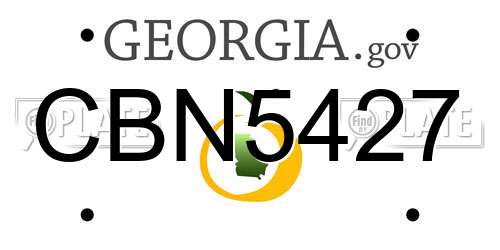 CBN5427 Georgia License Plate