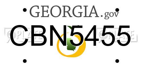 CBN5455 Georgia License Plate