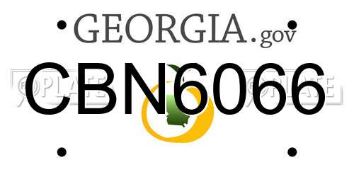 CBN6066 Georgia License Plate