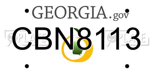 CBN8113 Georgia License Plate