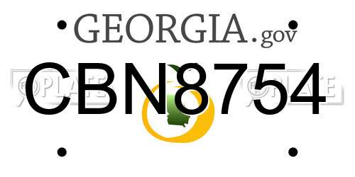 CBN8754 Georgia License Plate