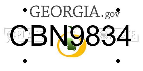 CBN9834 Georgia License Plate