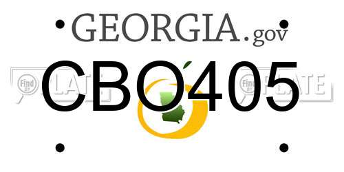 CBO405 Georgia License Plate
