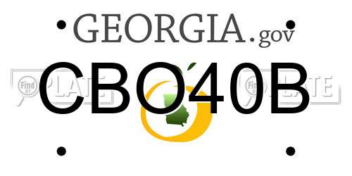 CBO40B Georgia License Plate