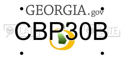CBP30B Georgia License Plate