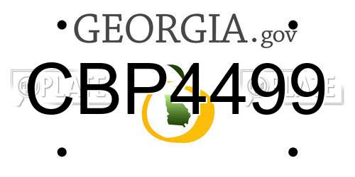 CBP4499 Georgia License Plate