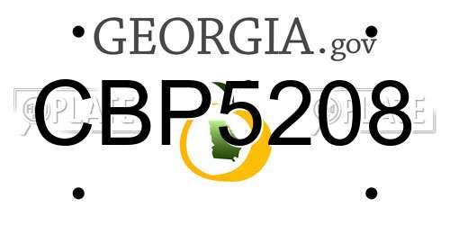 CBP5208 Georgia License Plate