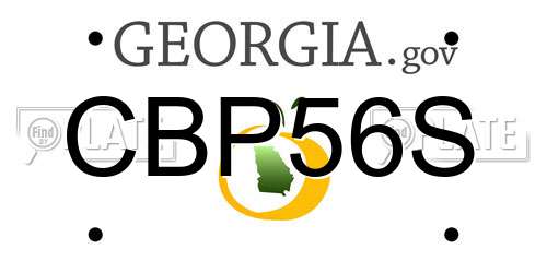 CBP56S Georgia License Plate