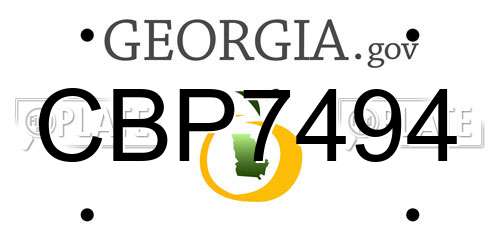 CBP7494 Georgia License Plate