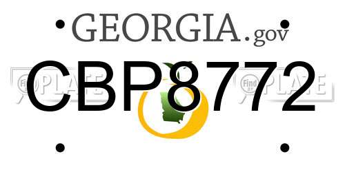 CBP8772 Georgia License Plate