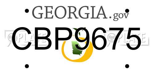 CBP9675 Georgia License Plate
