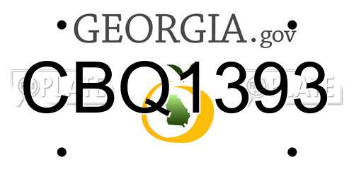 CBQ1393 Georgia License Plate