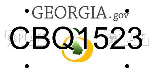 CBQ1523 Georgia License Plate
