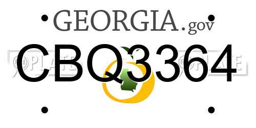 CBQ3364 Georgia License Plate