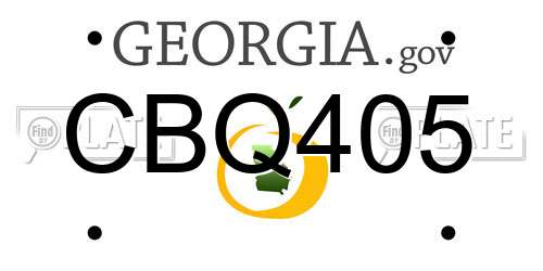 CBQ405 Georgia License Plate