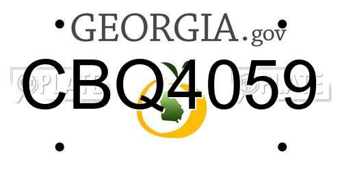 CBQ4059 Georgia License Plate