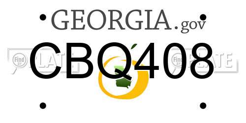 CBQ408 Georgia License Plate