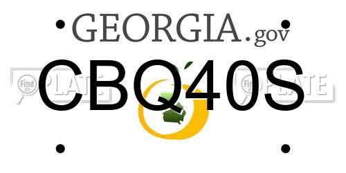CBQ40S Georgia License Plate