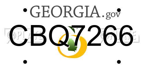 CBQ7266 Georgia License Plate