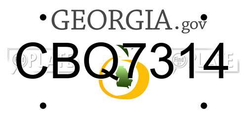 CBQ7314 Georgia License Plate