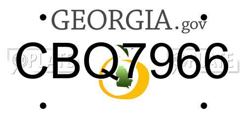 CBQ7966 Georgia License Plate