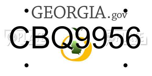 CBQ9956 Georgia License Plate
