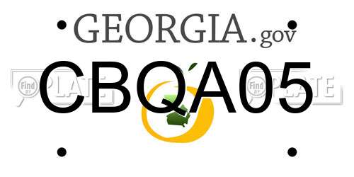 CBQA05 Georgia License Plate