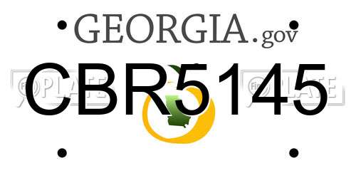CBR5145 Georgia License Plate