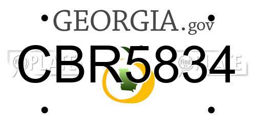CBR5834 Georgia License Plate