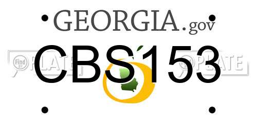 CBS153 Georgia License Plate