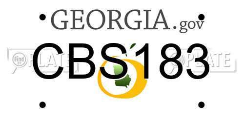 CBS183 Georgia License Plate