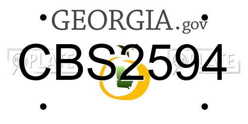 CBS2594 Georgia License Plate