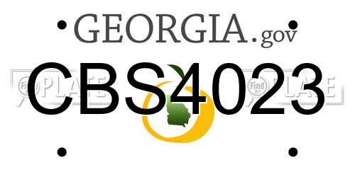 CBS4023 Georgia License Plate