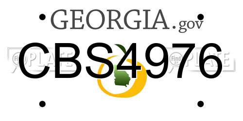 CBS4976 Georgia License Plate