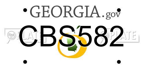 CBS582 Georgia License Plate