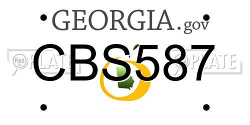 CBS587 Georgia License Plate