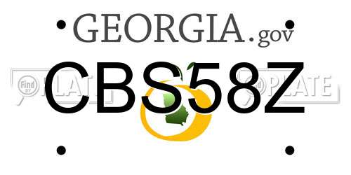CBS58Z Georgia License Plate
