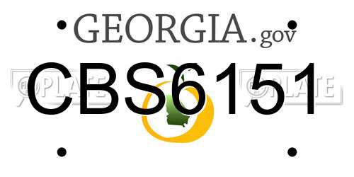 CBS6151 Georgia License Plate