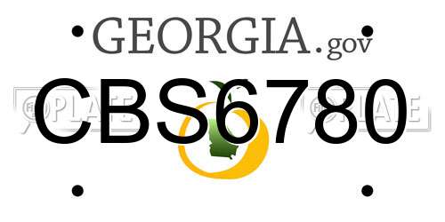 CBS6780 Georgia License Plate