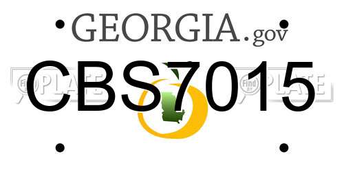 CBS7015 Georgia License Plate
