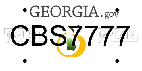 CBS7777 Georgia License Plate