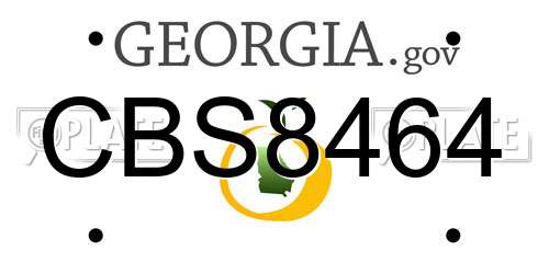 CBS8464 Georgia License Plate